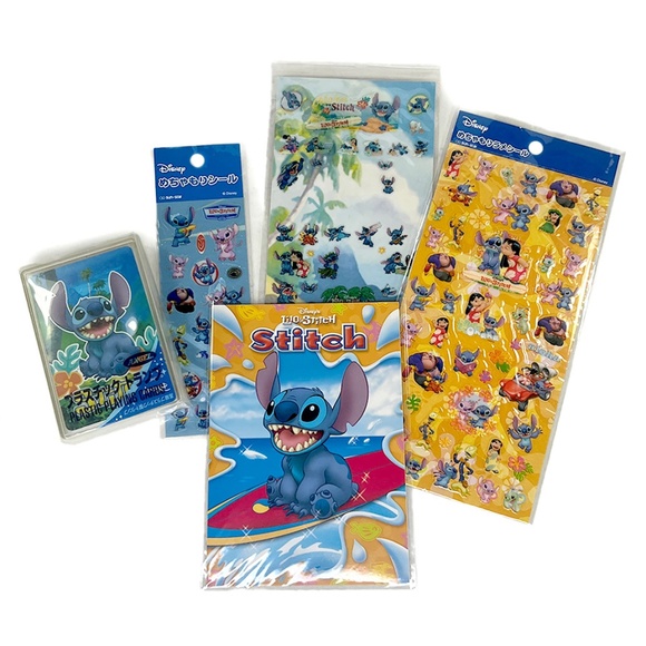 Disney Stitch Playing Cards, 3 Sets of Stickers and a Postcard from Japan